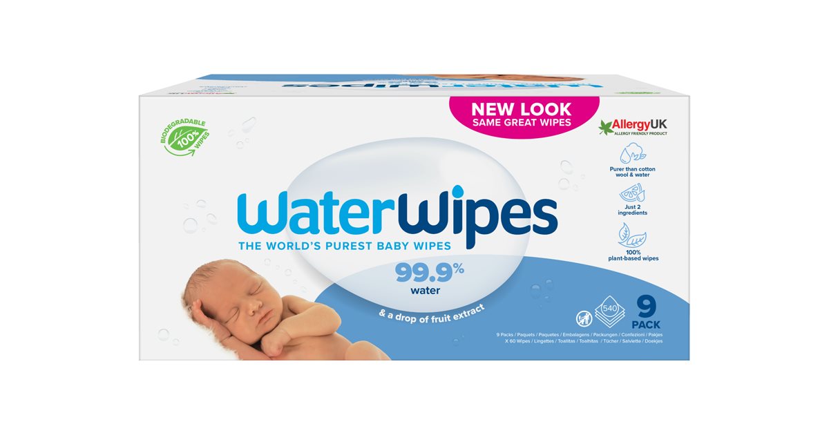 Pack de 9 Baby Water Wipes toallitas de bebé – 120 unidades cada una –  Ecleanchile