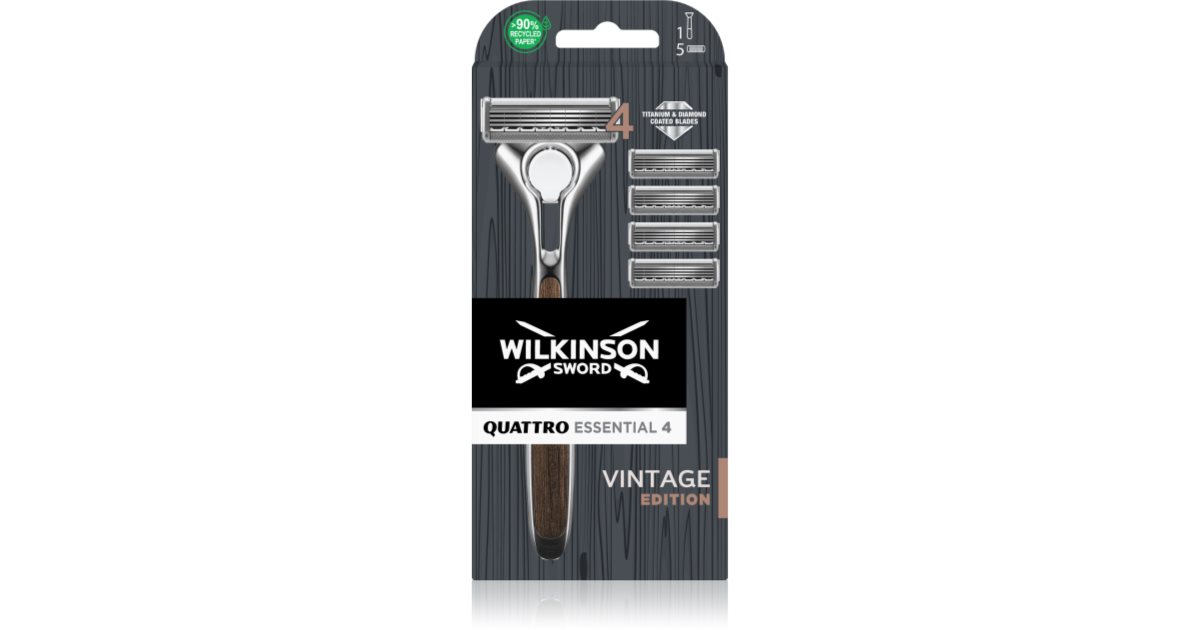 Wilkinson Sword Quattro Essentials Vintage Rasierer Ersatzklingen Pc Notino At