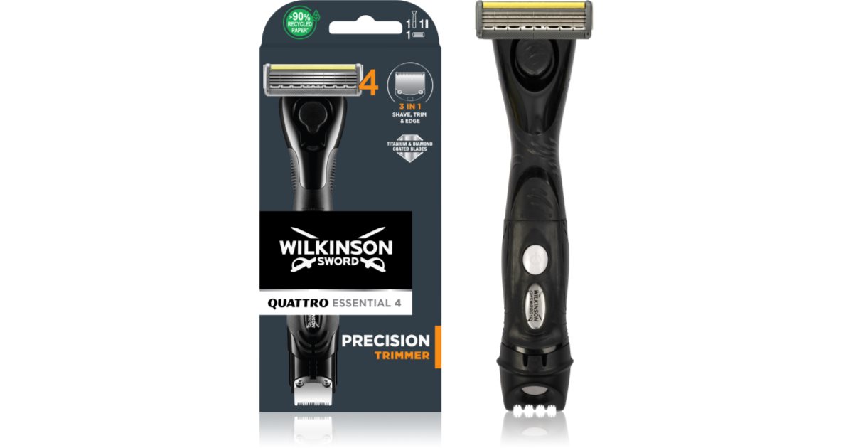 Wilkinson Sword Quattro Precision Trimmer razor + replacement heads ...