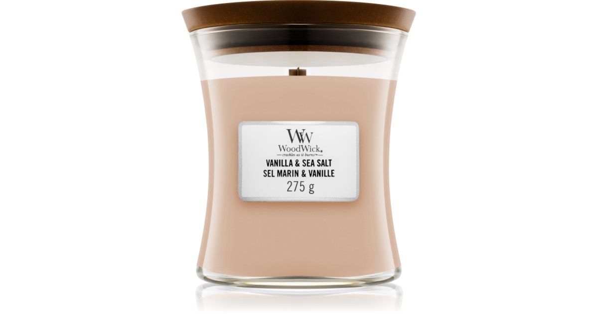 Woodwick Vanilla & Sea Salt bougie parfumée avec mèche en bois | notino.fr