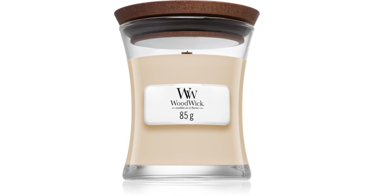 Bougie WoodWick - Parfum Miel Blanc, Format Mini 85g - Mèche Crépitante, 25h De Combustion