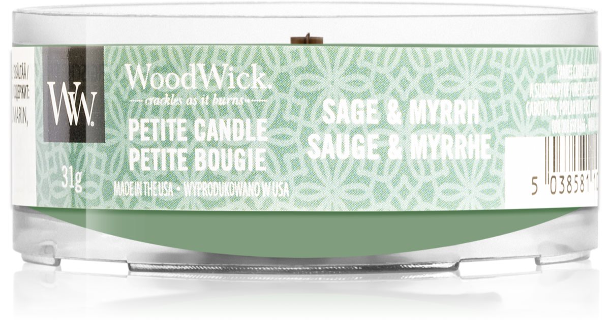 WoodWick Sage & Myrrh Candele profumate