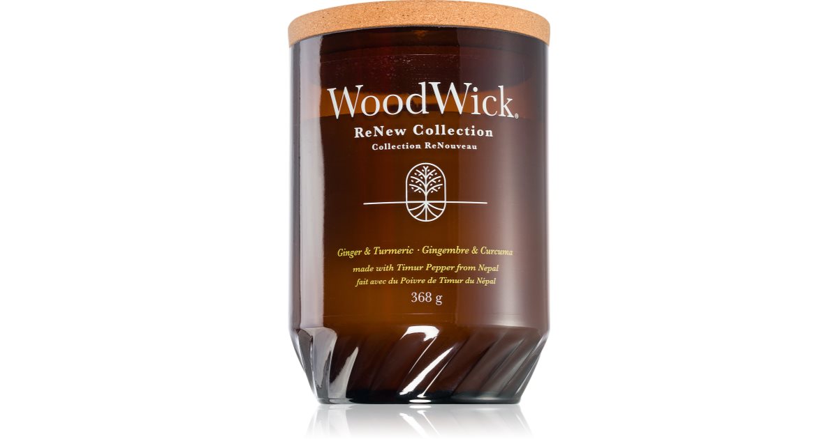 Tumeric Candle Woodwick Renew Ginger & Tumeric scented candle with wooden wick ...