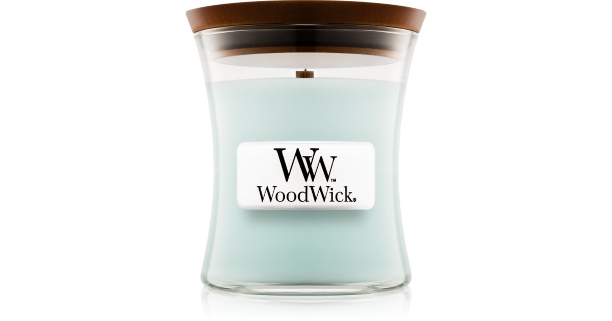 Woodwick Pure Comfort geurkaars met een houten lont notino.nl
