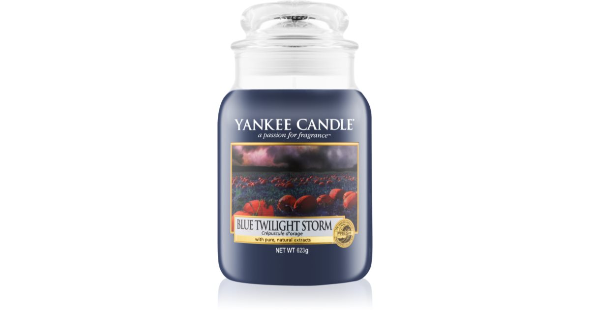 Yankee Candle Portacandele In Vetro Twilight Dusk, Blu/Bronzo, 15,3x27 Cm, Per Candele Da 410g E 623g - 3