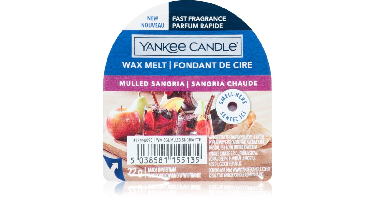 Tartelette Parfumée Yankee Candle - Senteur 'Soirée Au Chalet', Parfum Chaleureux Cannelle Et Clou De Girofle