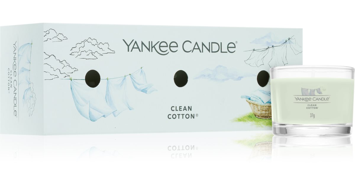 YANKEE CANDLE Bougie parfumée en verre Clean Cotton 65-90 heures 410 g