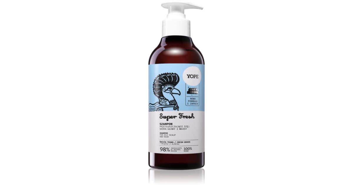 Yope Daily Heroes Fresh Shampoo Fresh Grass Refresh Shampoo for oily ...