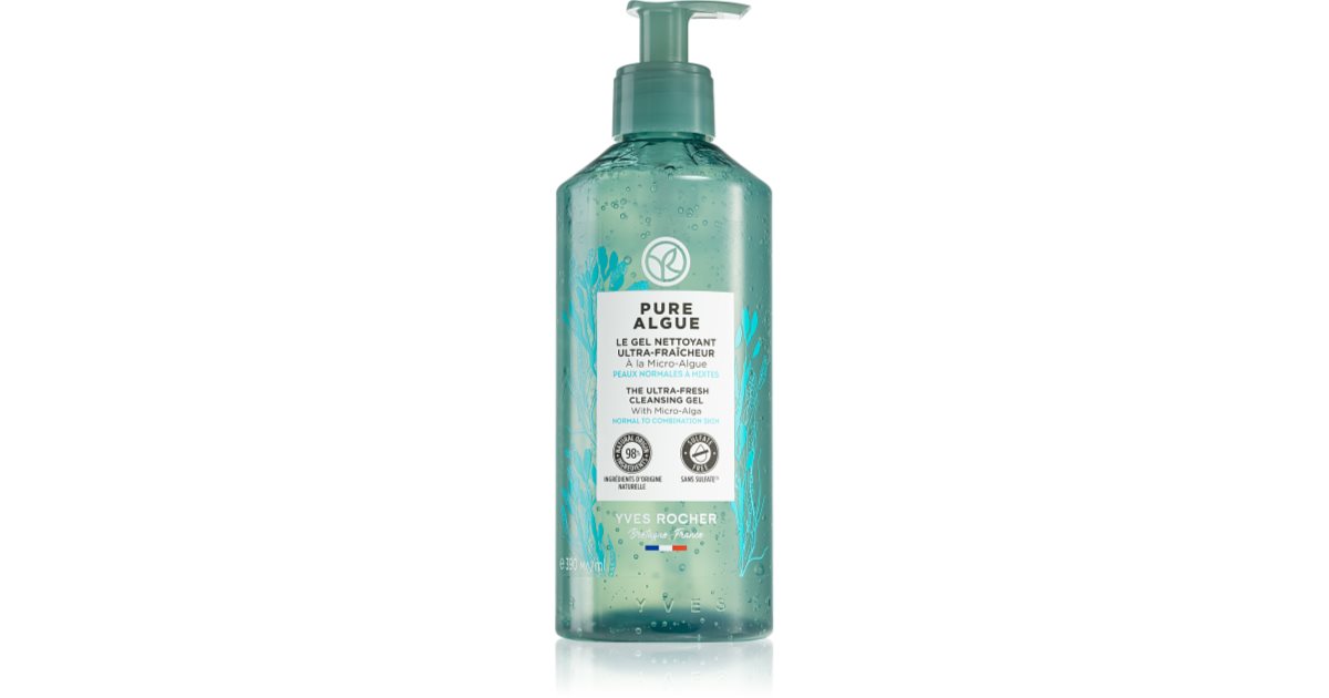 Yves Rocher Pure Algue gel nettoyant rafraîchissant pour peaux normales ...