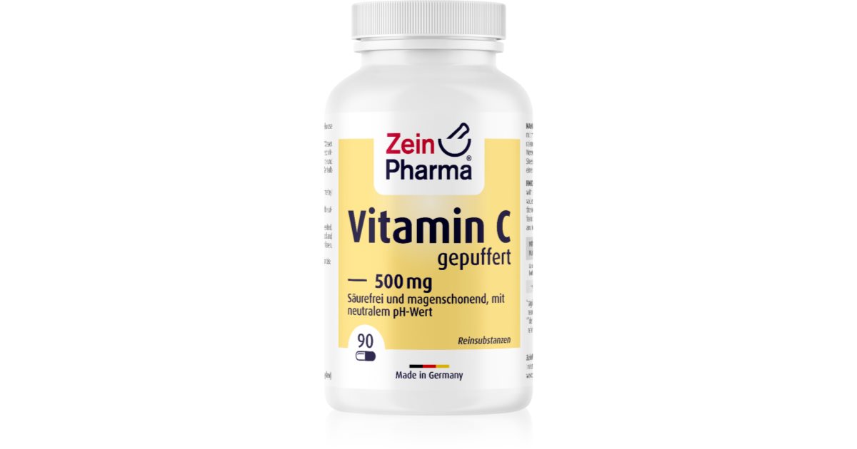 ZeinPharma Vitamin C gepuffert 500 mg Kapseln zur Unterstützung des